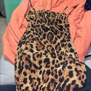 Leopard Print Spaghetti Strap Dress